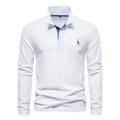 Casual Long Sleeved Polo Shirt - Luxoria