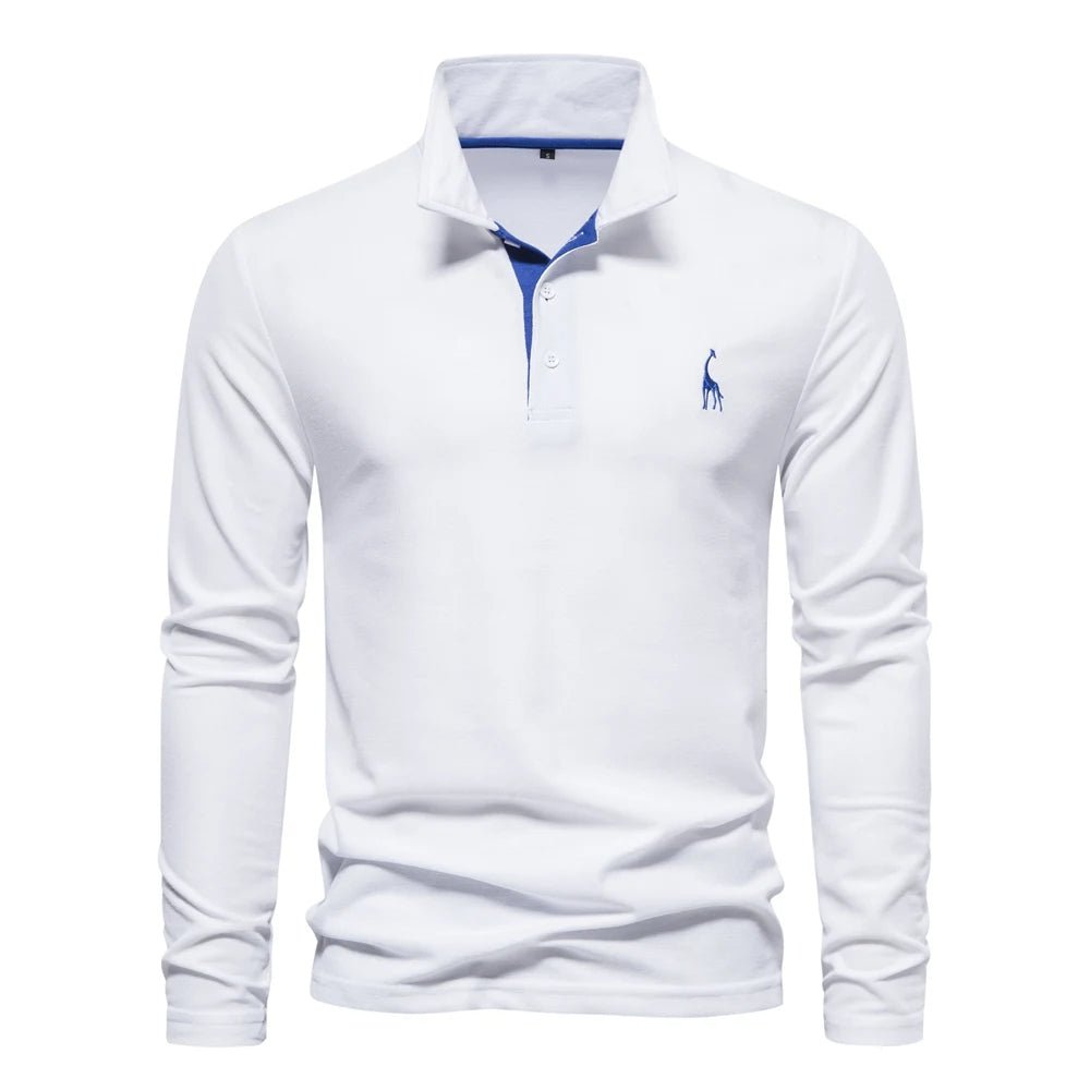 Casual Long Sleeved Polo Shirt - Luxoria