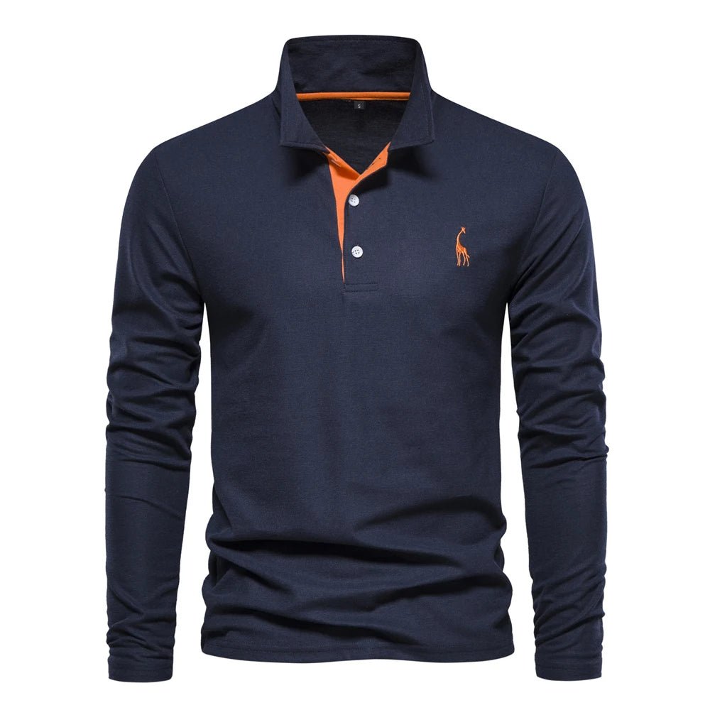 Casual Long Sleeved Polo Shirt - Luxoria
