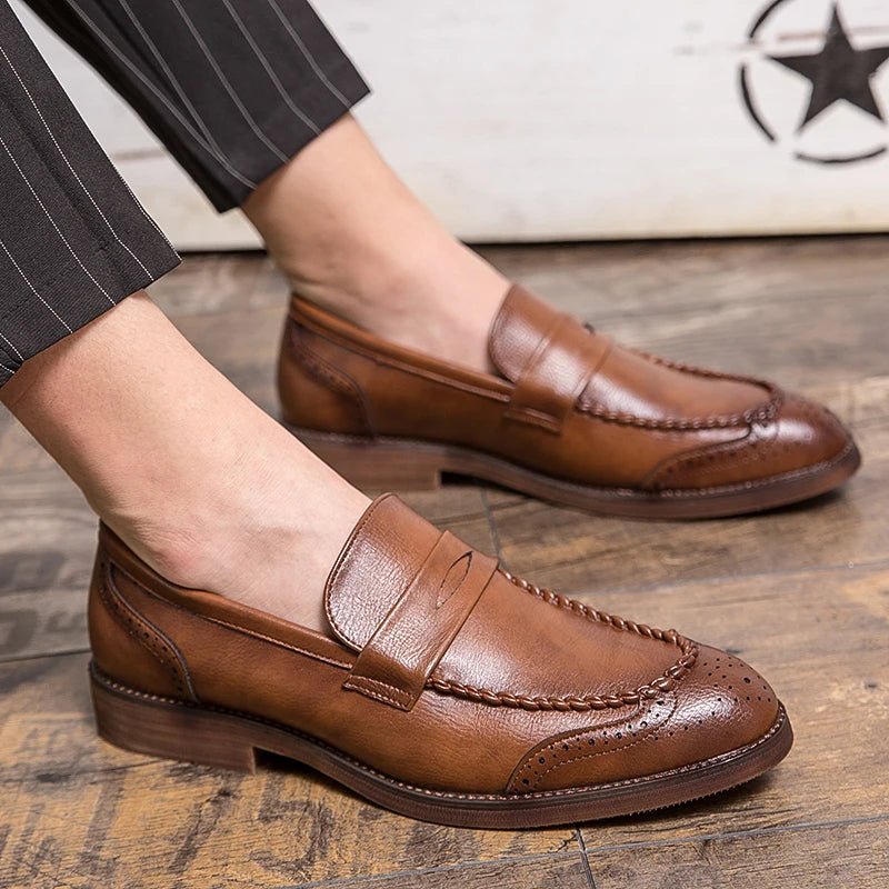 Chic Leather Loafers - Luxoria