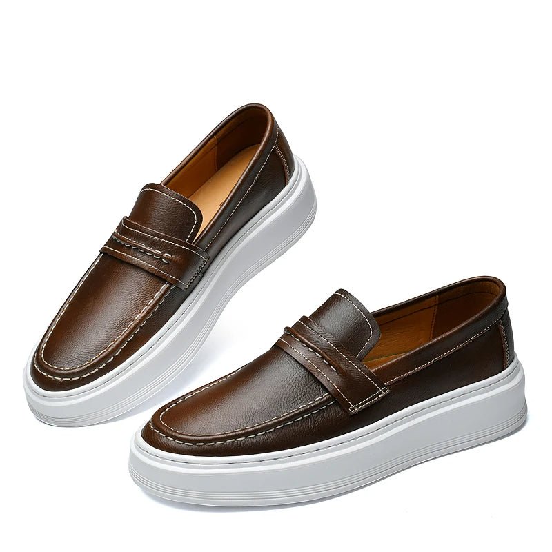 Slip - On Leather Boat Shoes - Luxoria