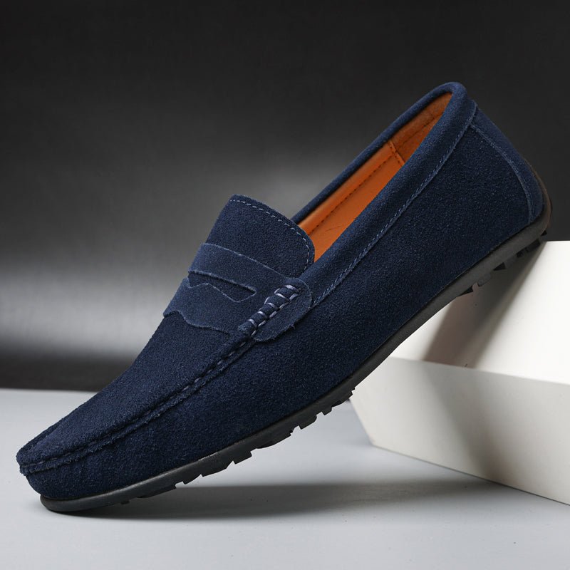 Retro Suede Men's Loafers - Luxoria