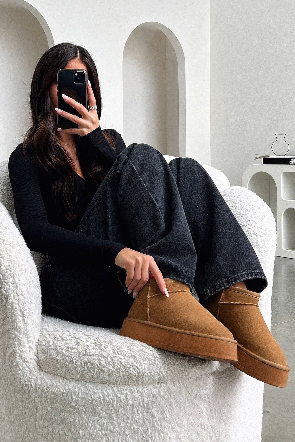 Eesha Platform Boots - Chestnut