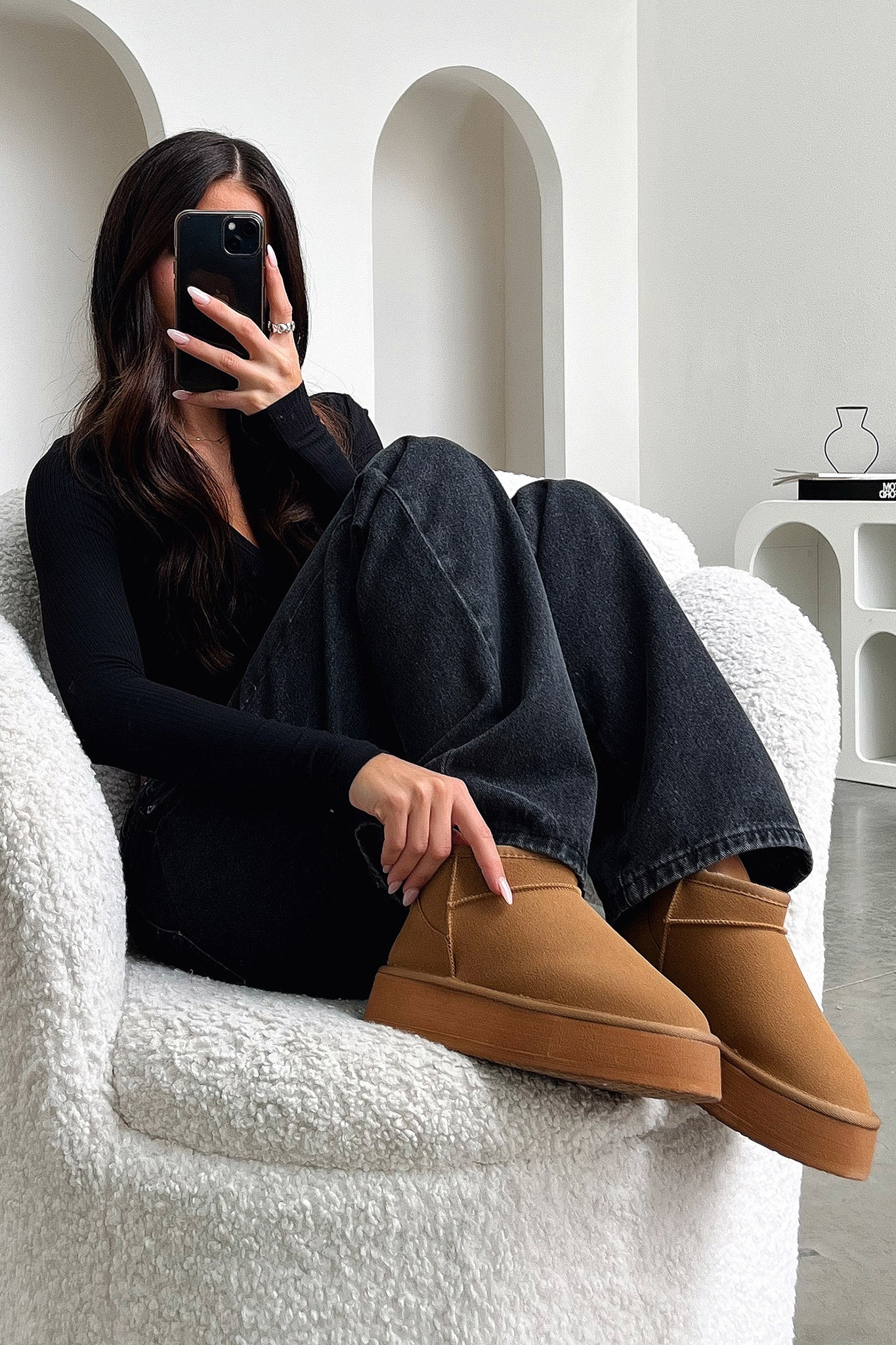 Eesha Platform Boots - Chestnut