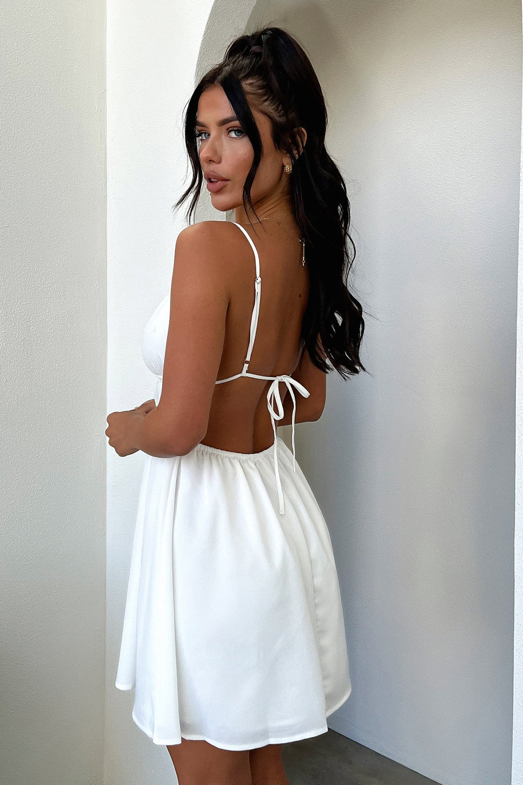 Elore Mini Dress - White - Luxoria