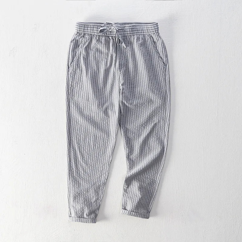 Striped Cotton Pants - Luxoria