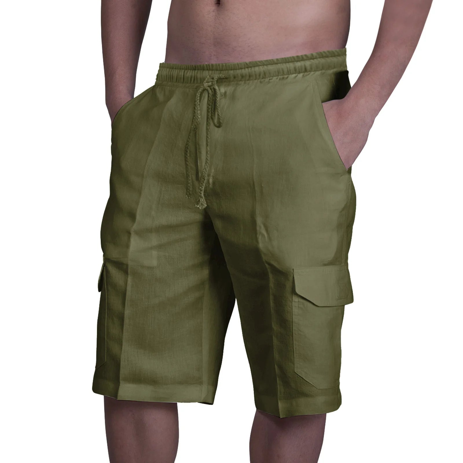 Cotton Linen Cargo shorts - Luxoria
