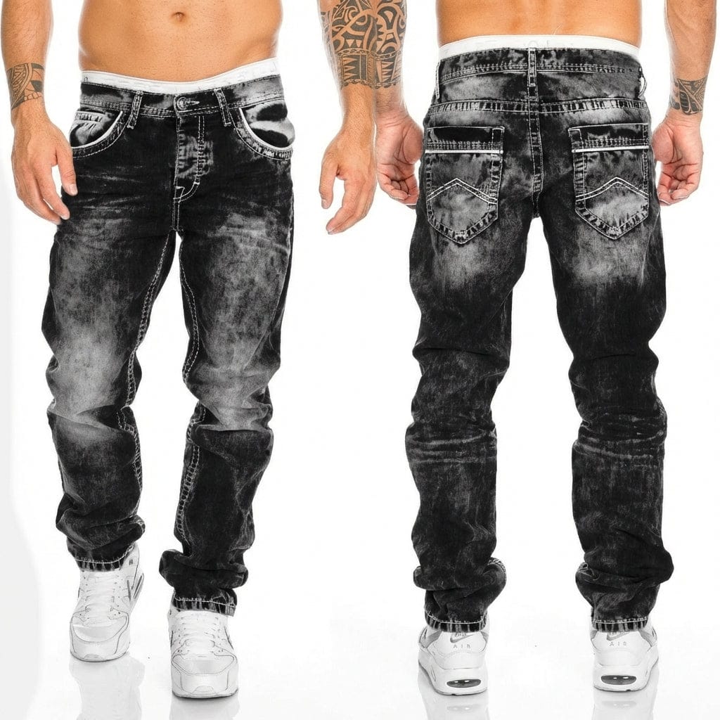 Denim Biker Jeans - Luxoria