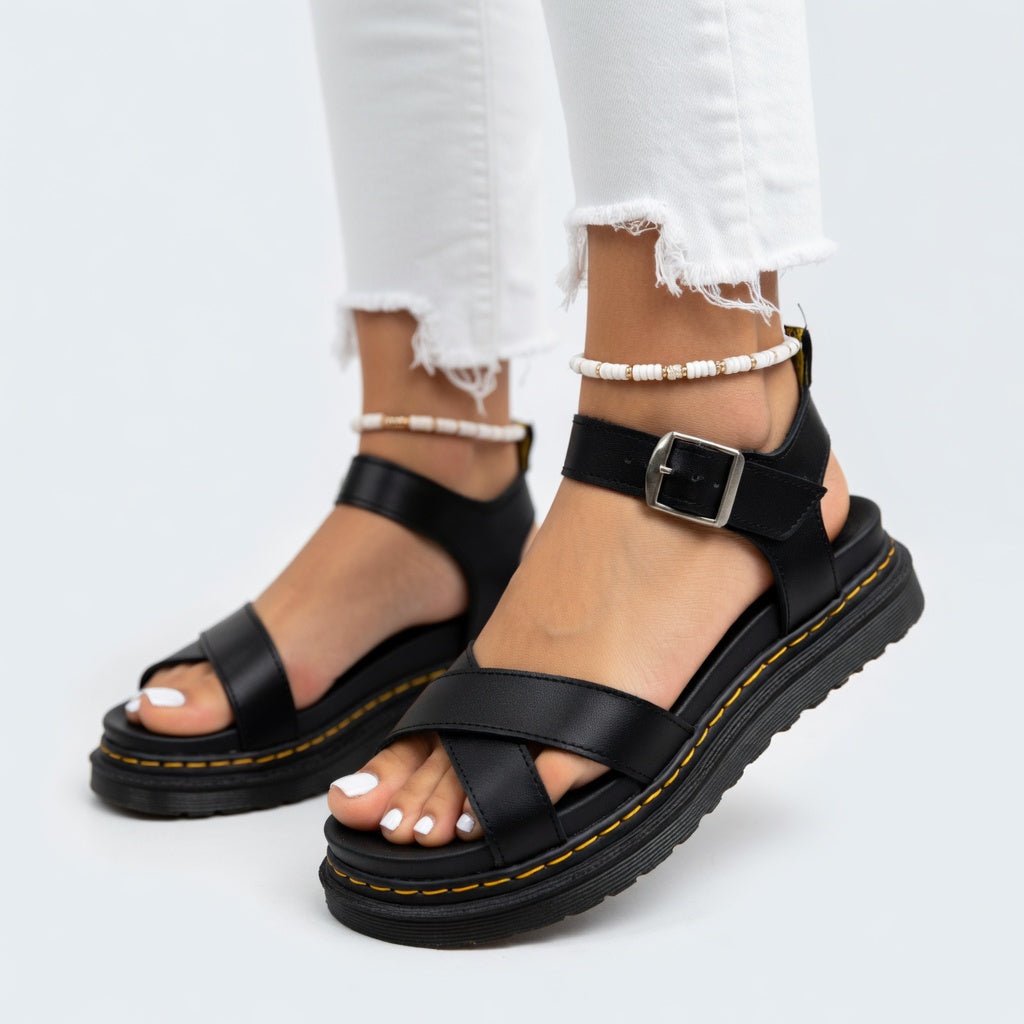 Renata™ | SANDALIAS URBANAS DE PLATAFORMA CON CORREAS AJUSTABLES Y ACABADO SUAVE - Luxoria