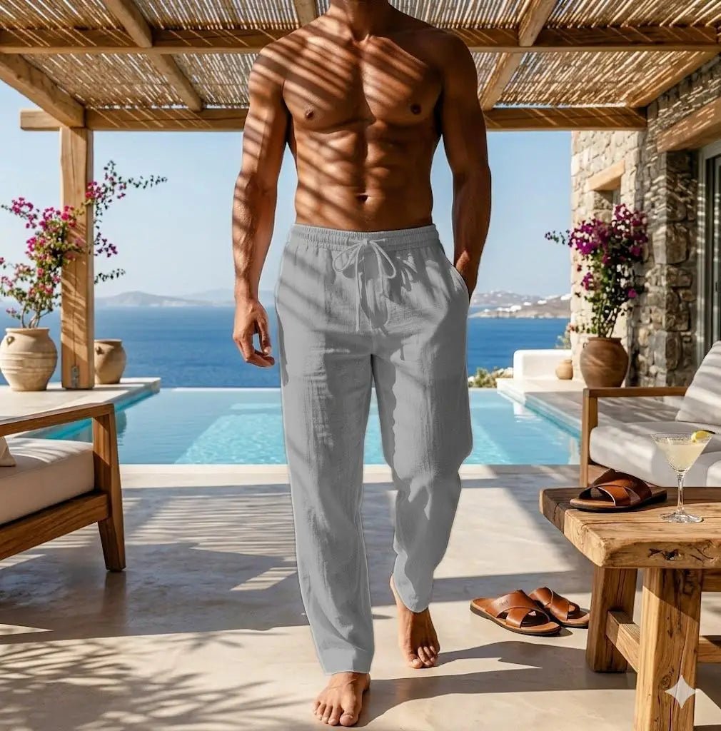 Elegant Cotton Linen Pants - Luxoria
