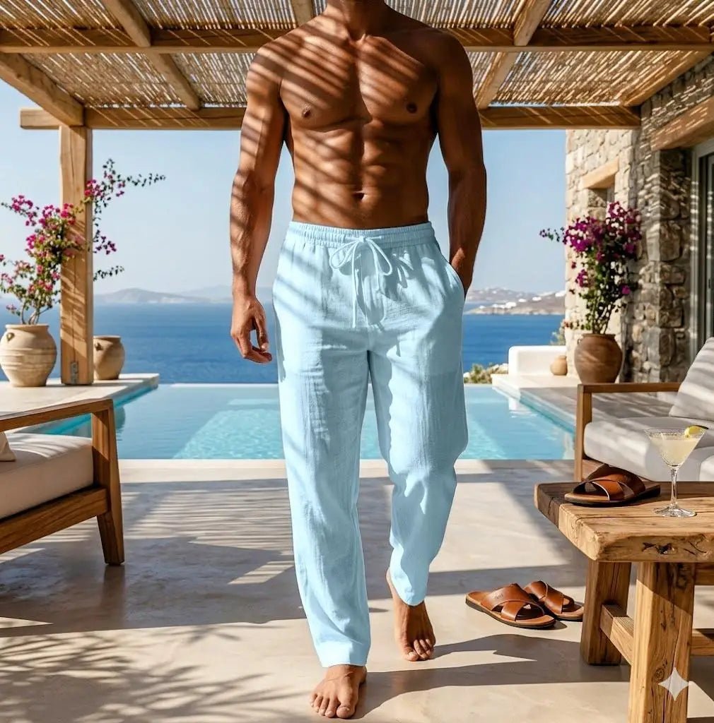 Elegant Cotton Linen Pants - Luxoria