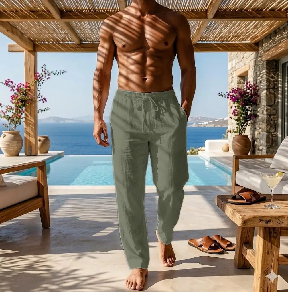 Elegant Cotton Linen Pants - Luxoria