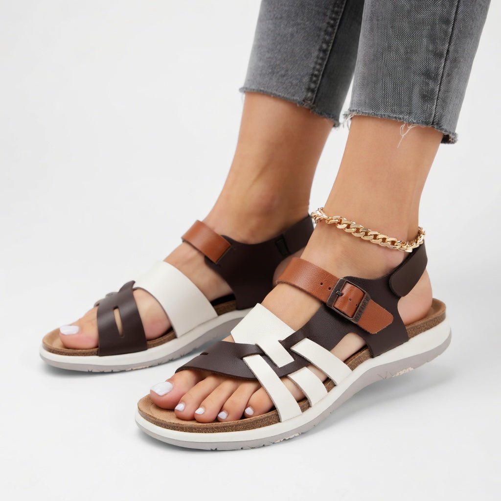 Andrea™ | SANDALIAS CASUAL CON CORREAS CRUZADAS Y PLANTILLA CONFORT NATURAL - Luxoria