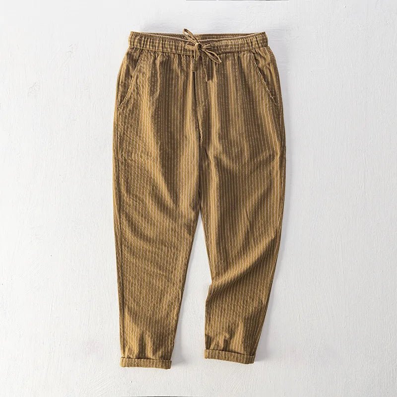 Striped Cotton Pants - Luxoria