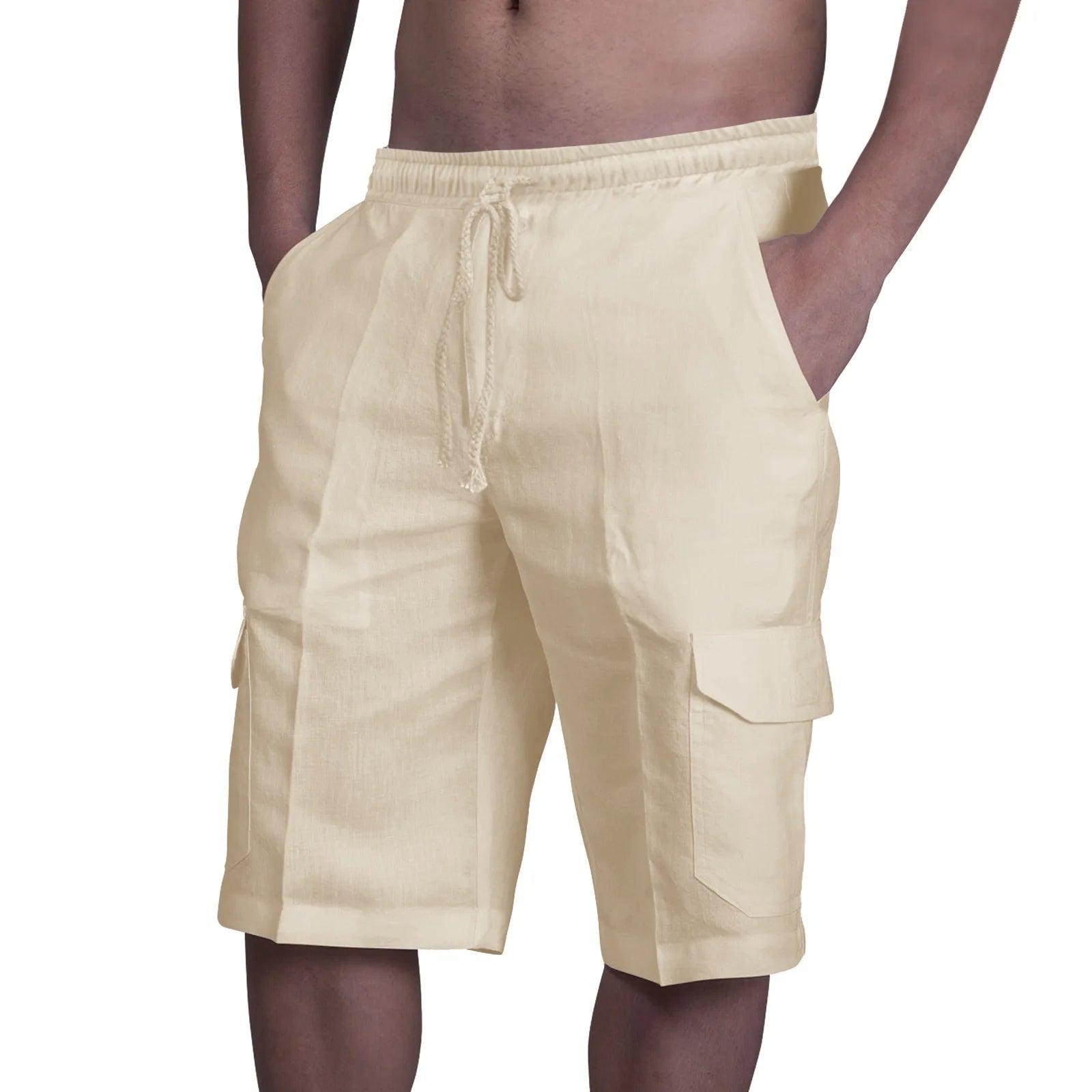 Cotton Linen Cargo shorts - Luxoria