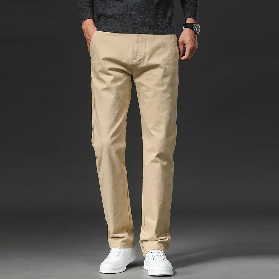 Straight Fit Cotton Pants - Luxoria