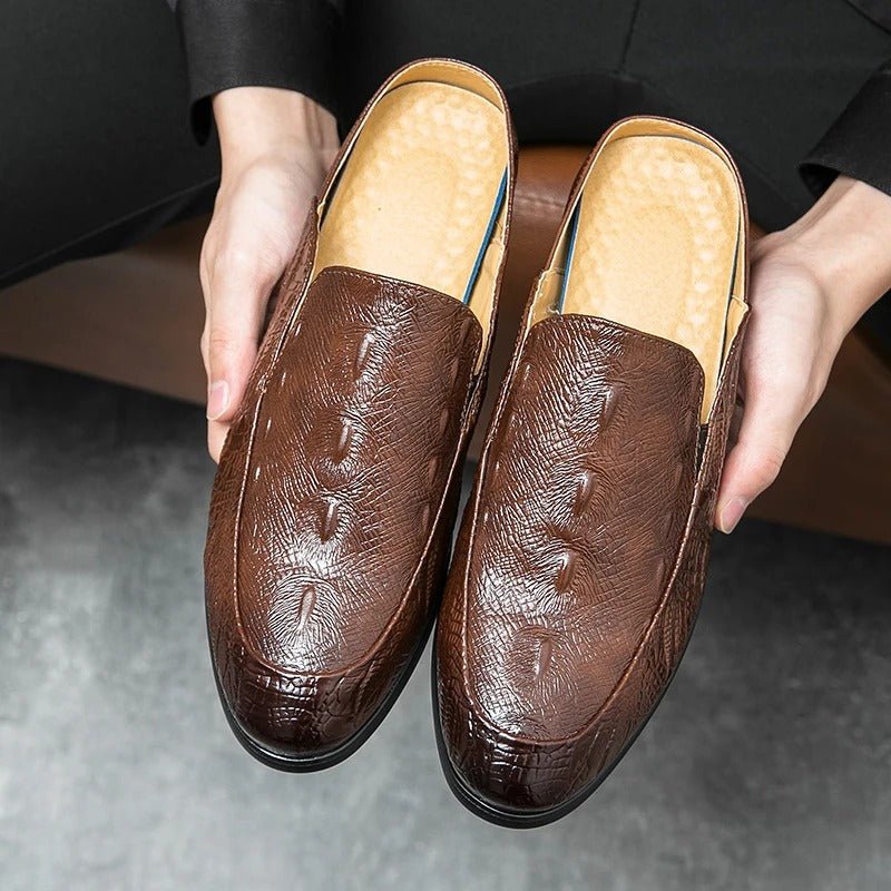 Elegant Crocodile Print Dress Shoes - Luxoria