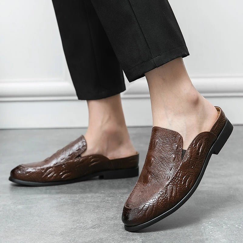 Elegant Crocodile Print Dress Shoes - Luxoria