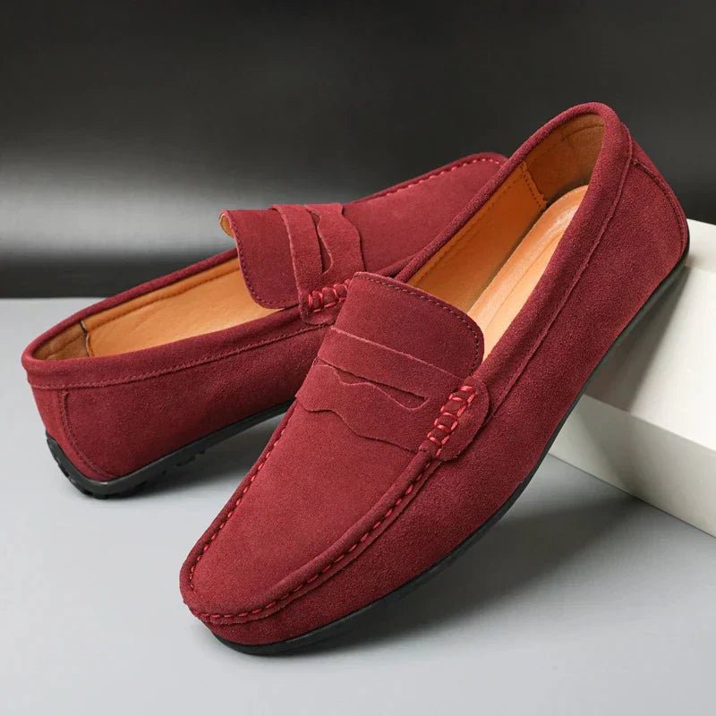 Retro Suede Men's Loafers - Luxoria