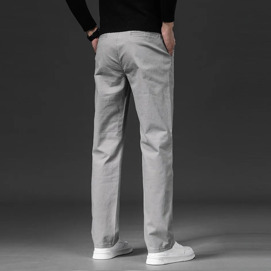 Straight Fit Cotton Pants - Luxoria