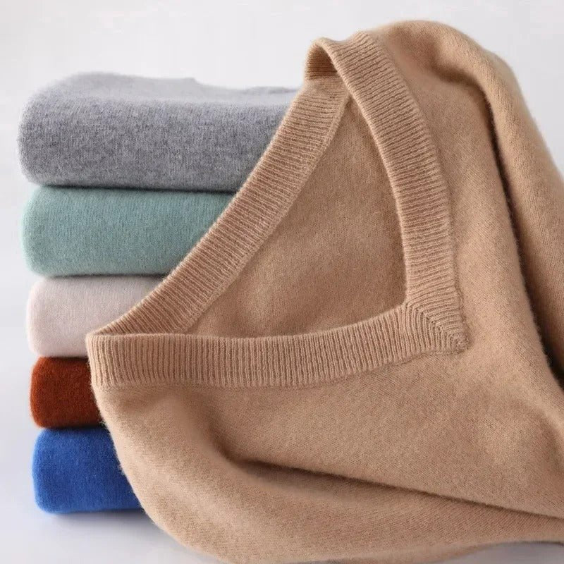 Elegant V - Neck Sweater - Luxoria