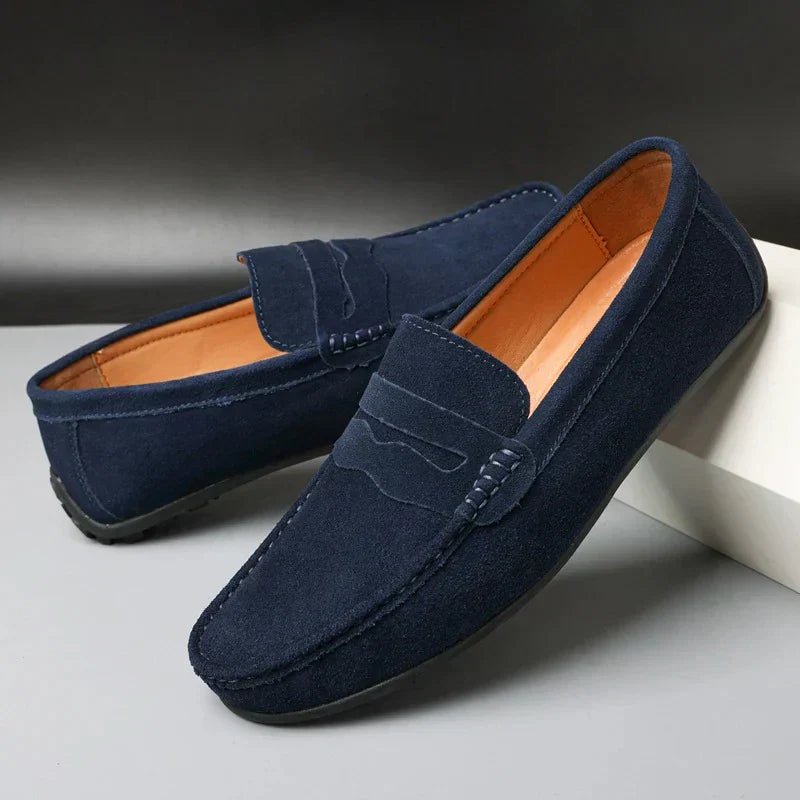 Retro Suede Men's Loafers - Luxoria