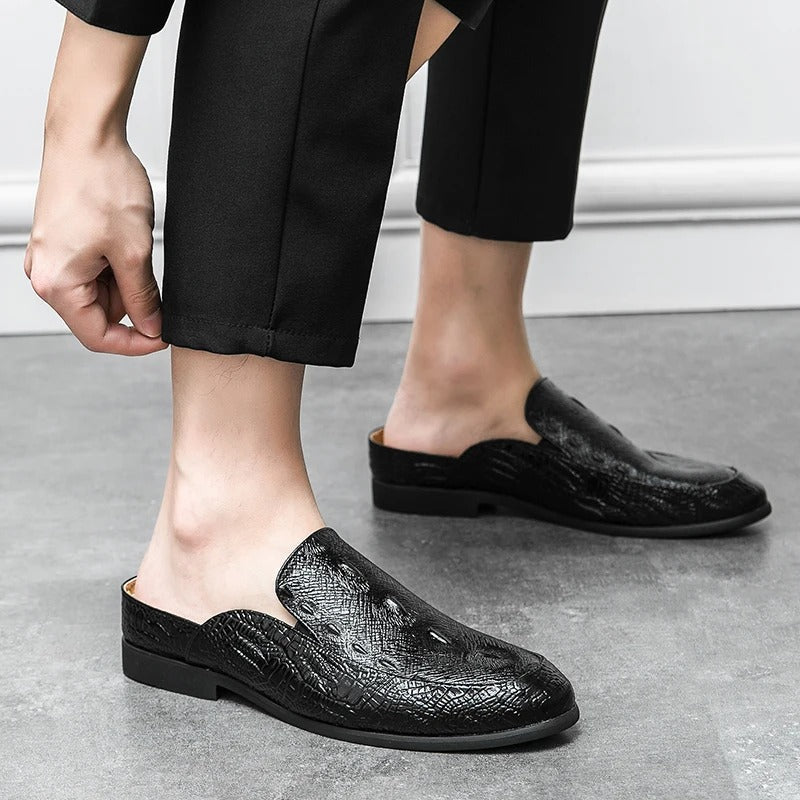 Elegant Crocodile Print Dress Shoes - Luxoria