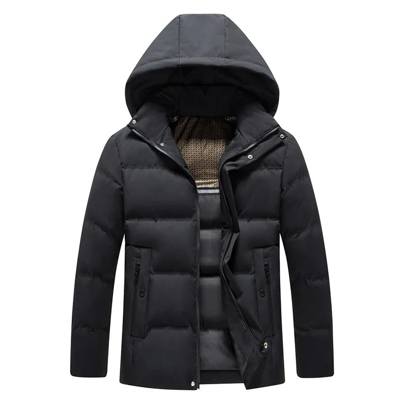 Elegant Hooded Fleece Jacket - Luxoria
