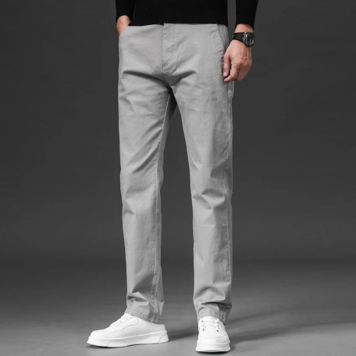 Straight Fit Cotton Pants - Luxoria
