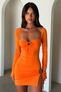 Noor Mini Dress - Orange - Luxoria