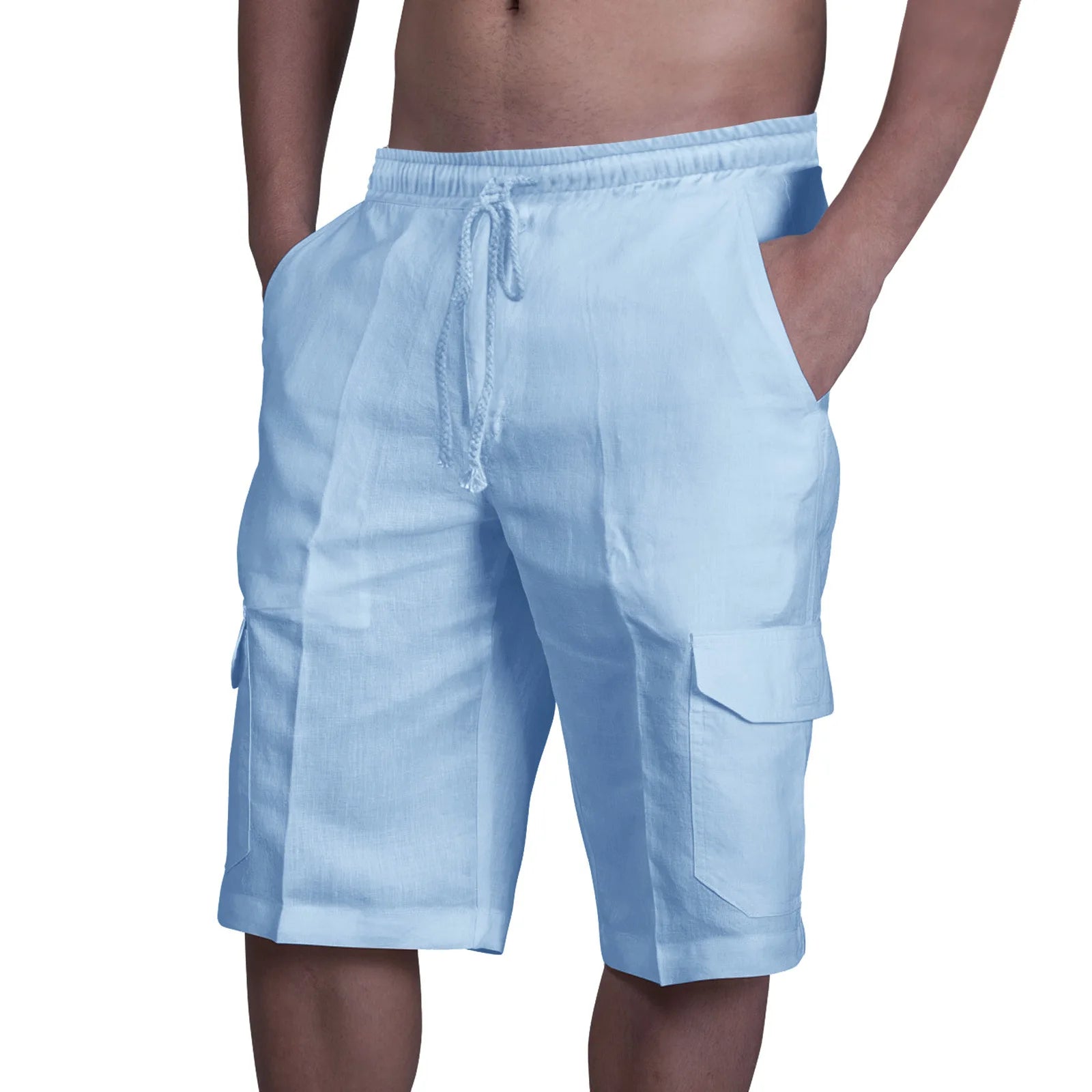Cotton Linen Cargo shorts - Luxoria