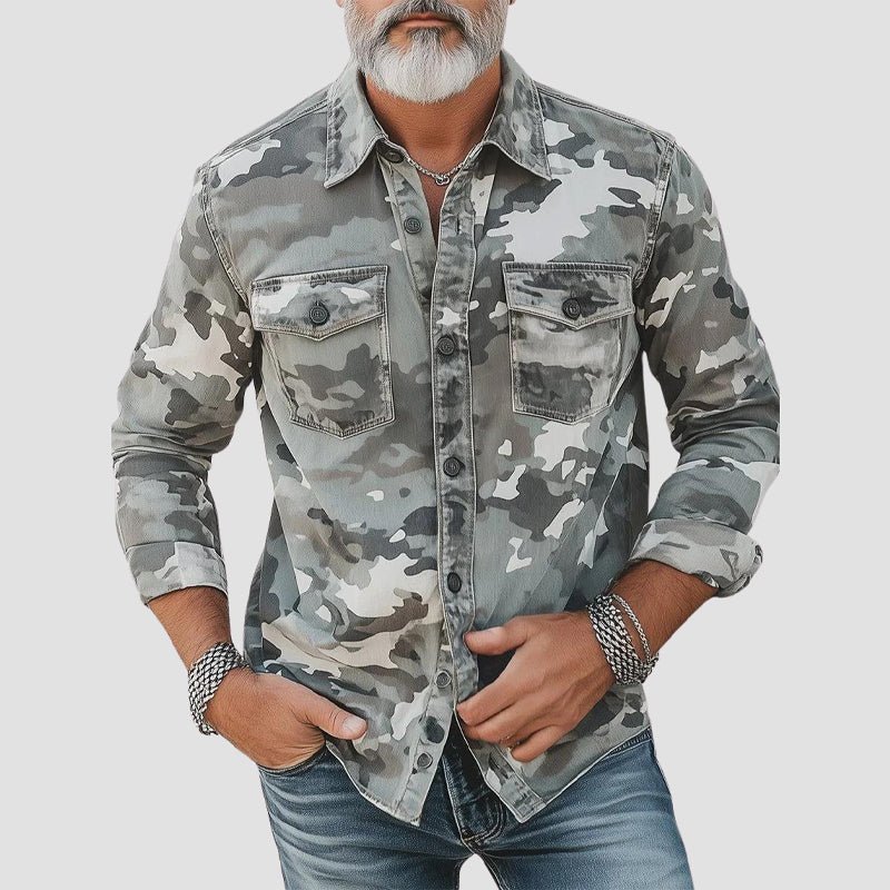 Elegant Men's Camo Shirt - Luxoria