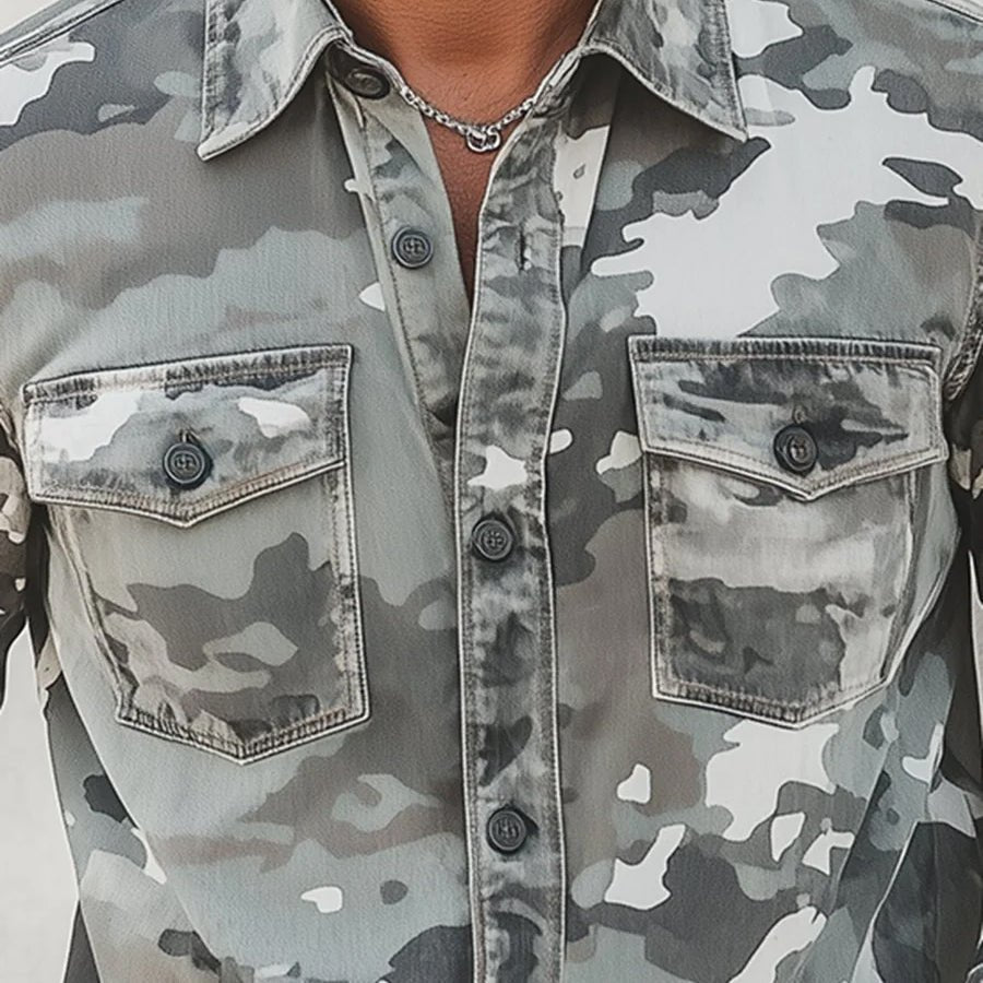 Elegant Men's Camo Shirt - Luxoria