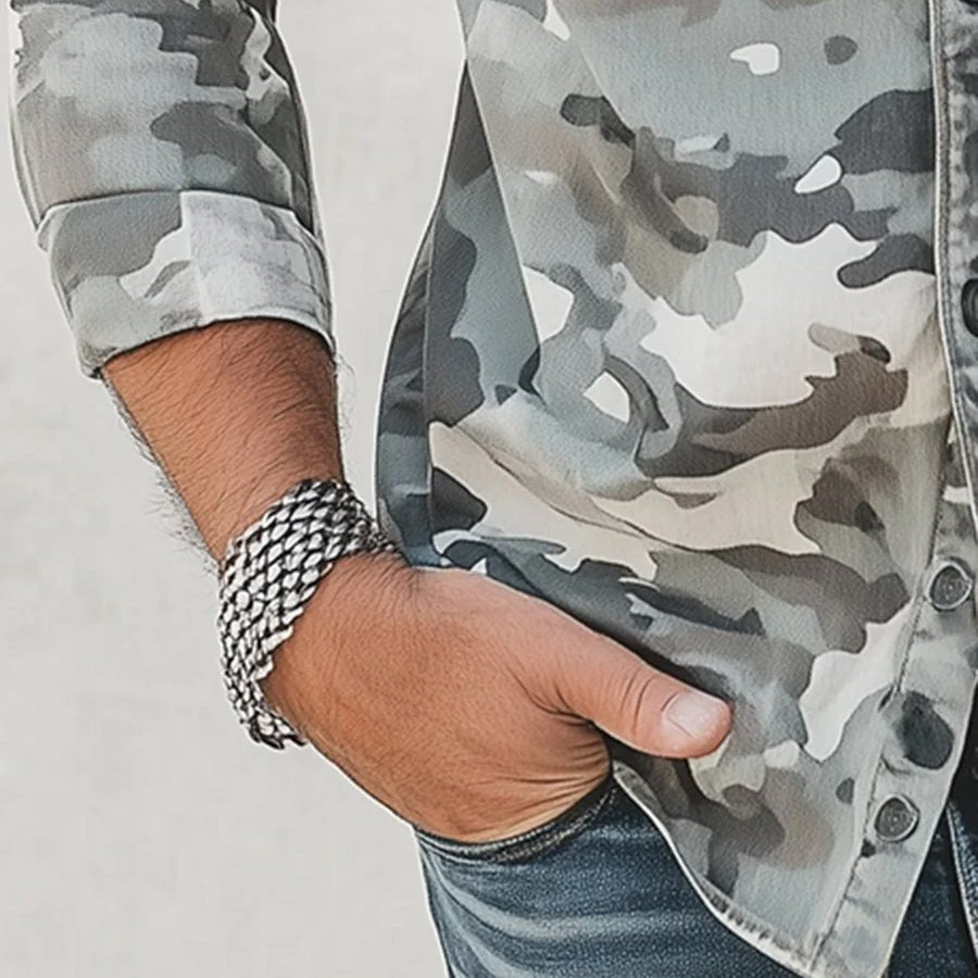 Elegant Men's Camo Shirt - Luxoria