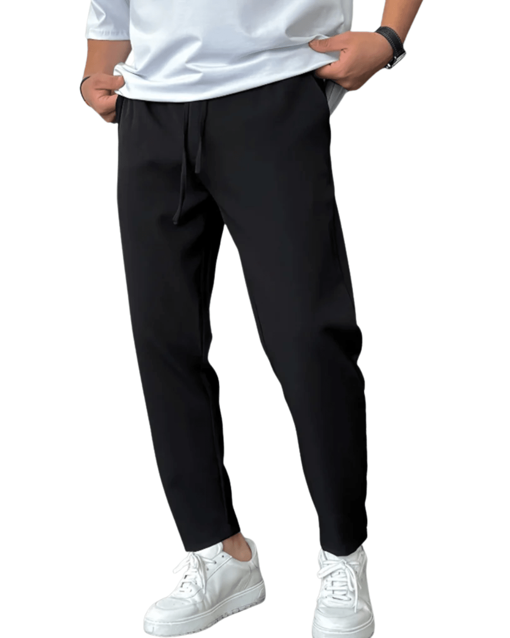 Elegant Tapered Drawstring Pants - Luxoria