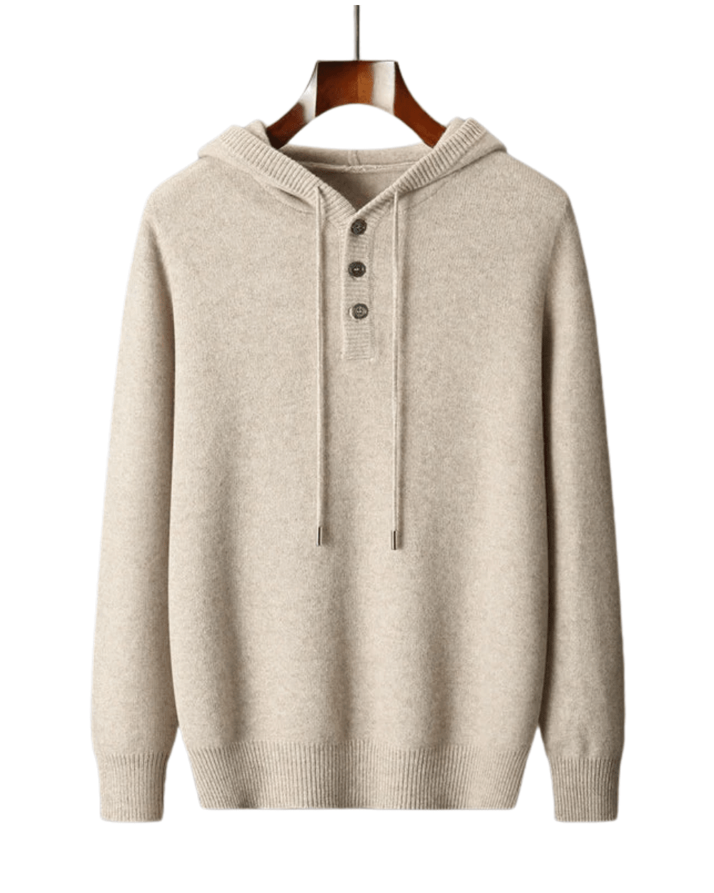Elegant Merino Wool Hoodie - Luxoria