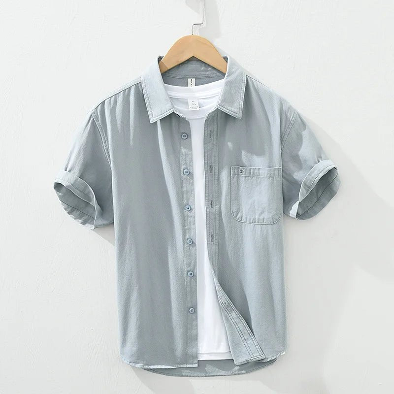 Short Sleeved Cotton Shirt - Luxoria