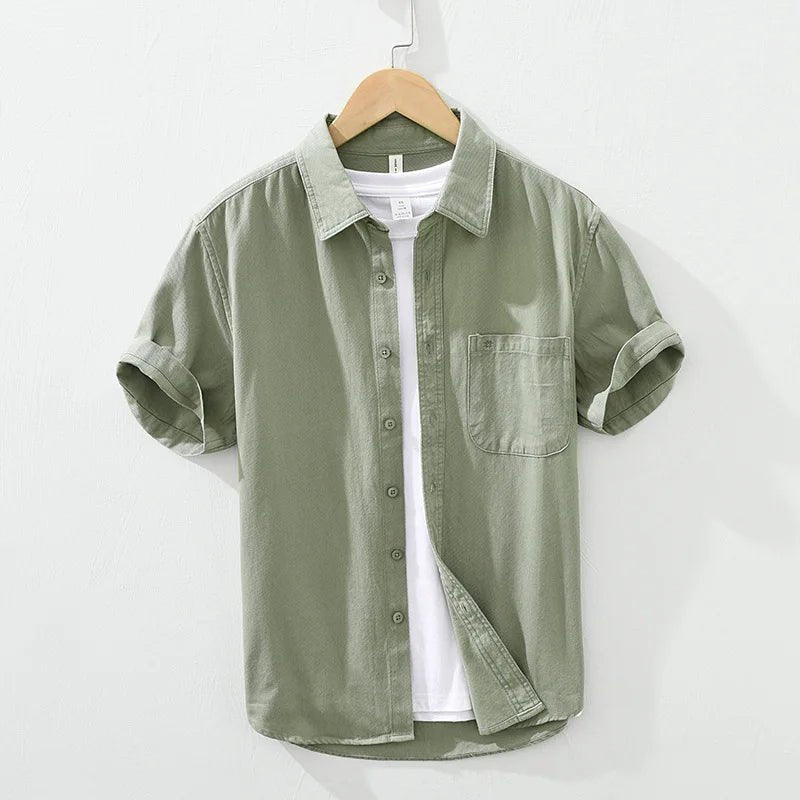 Short Sleeved Cotton Shirt - Luxoria