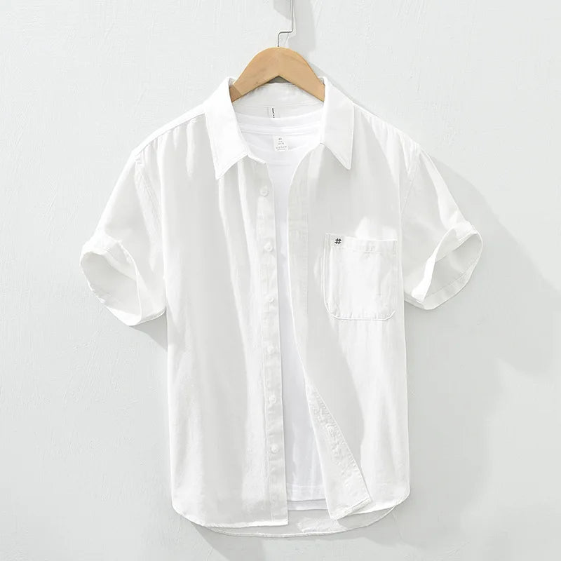 Short Sleeved Cotton Shirt - Luxoria