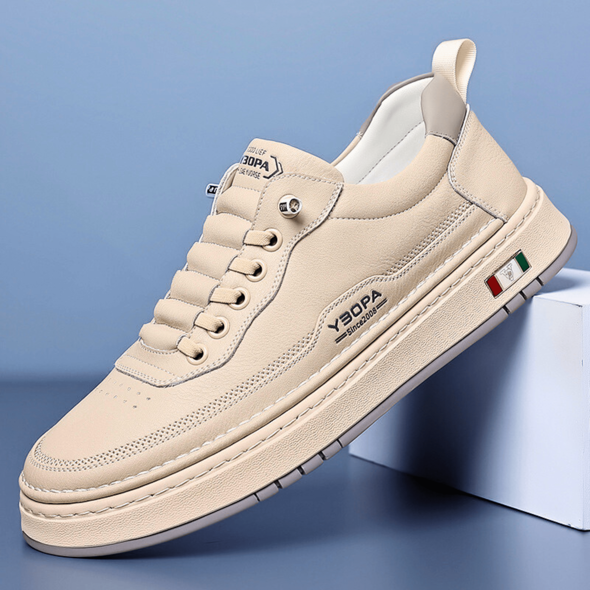Italian Leather Sneakers - Luxoria