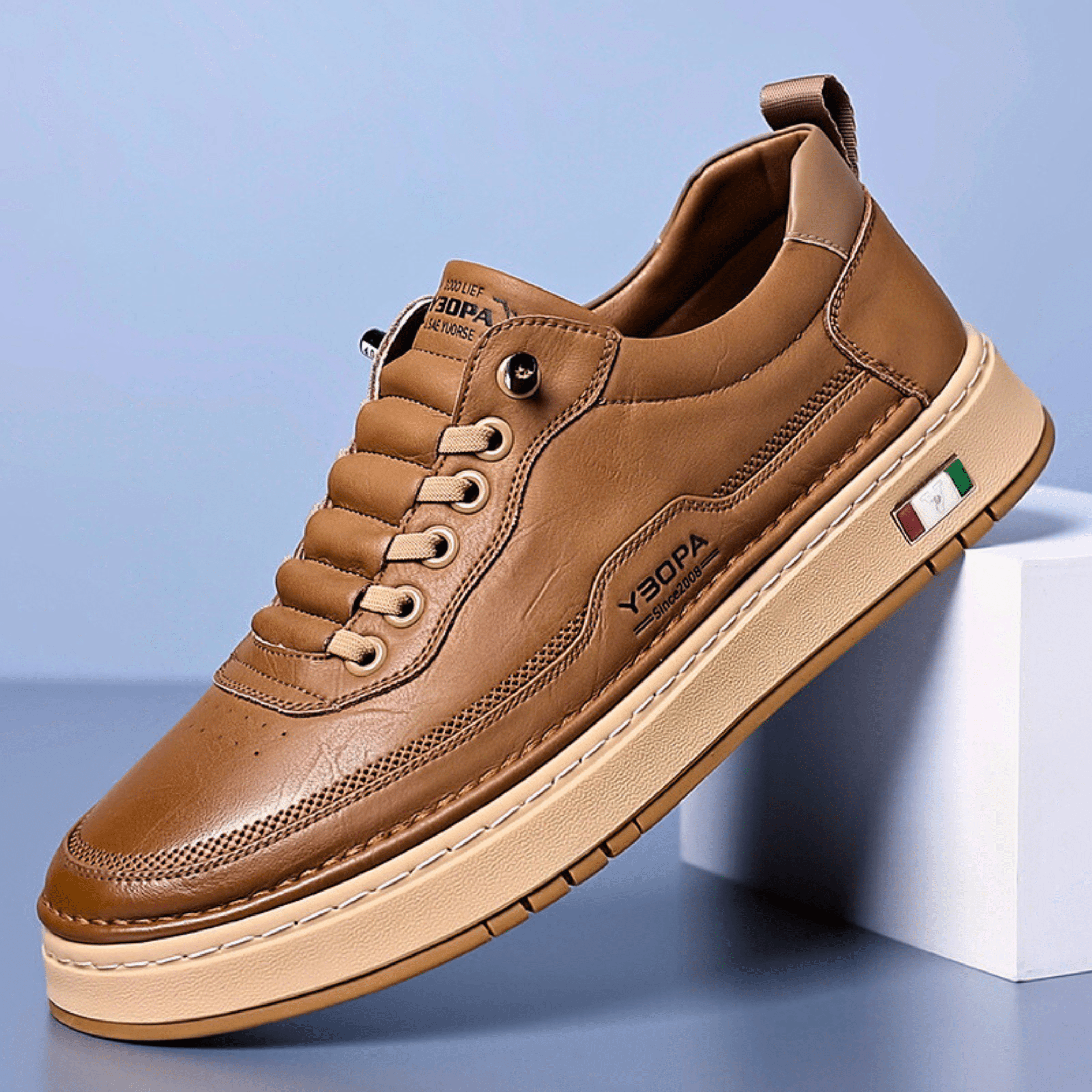 Italian Leather Sneakers - Luxoria