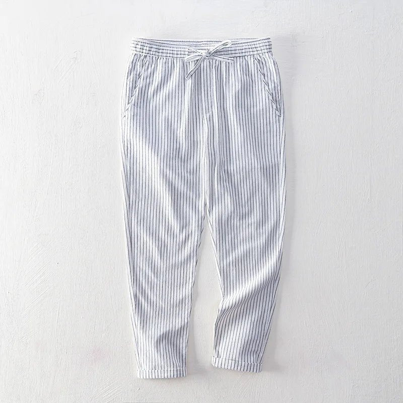 Striped Cotton Pants - Luxoria